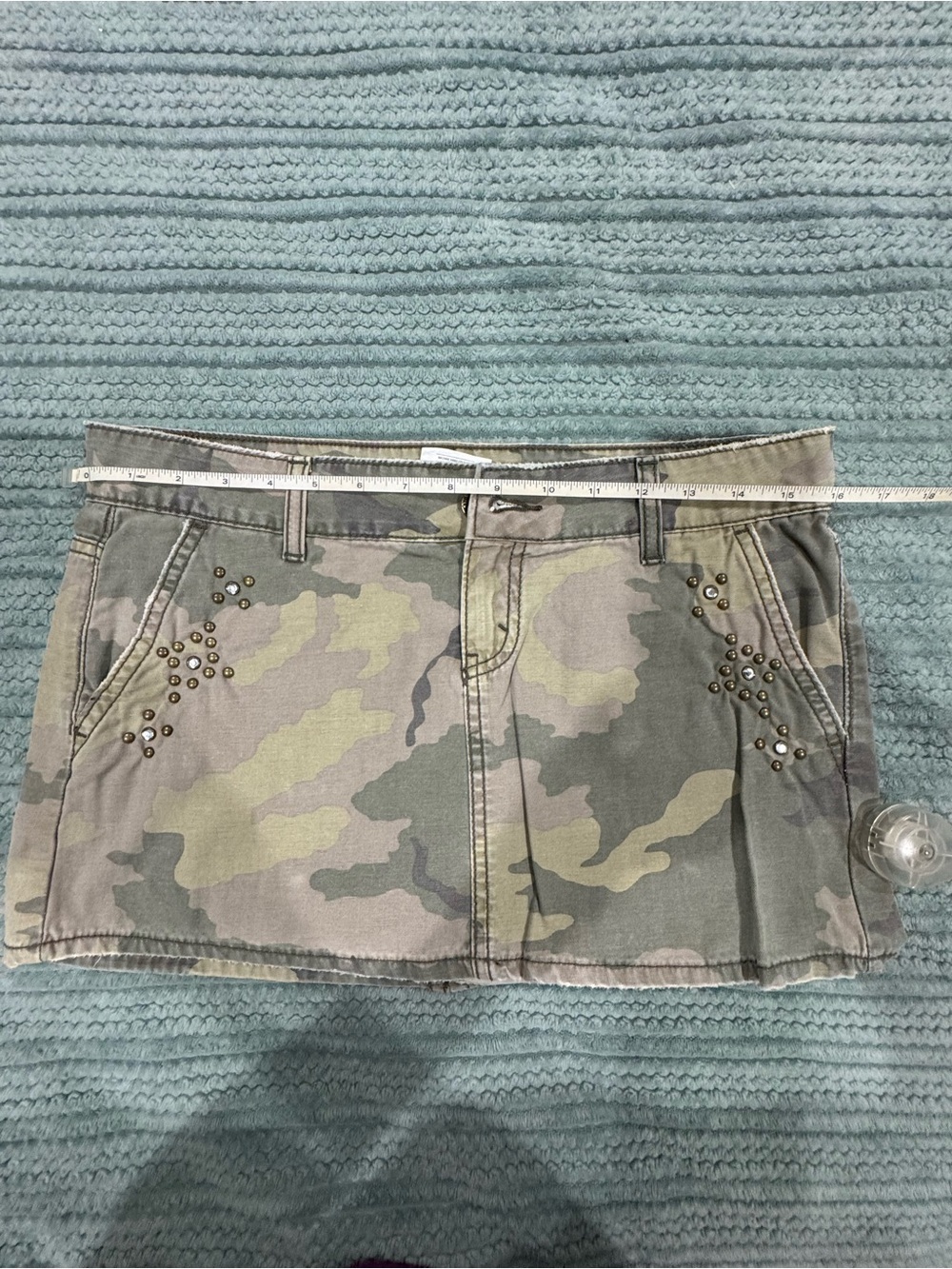 Jordache Camouflage Mini Skirt in Olive Green and Tan
